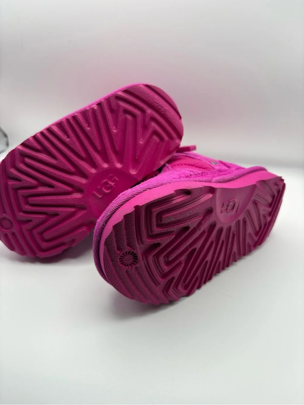 UGG Kids Vibrant Pink Lace-Up Zip Booties